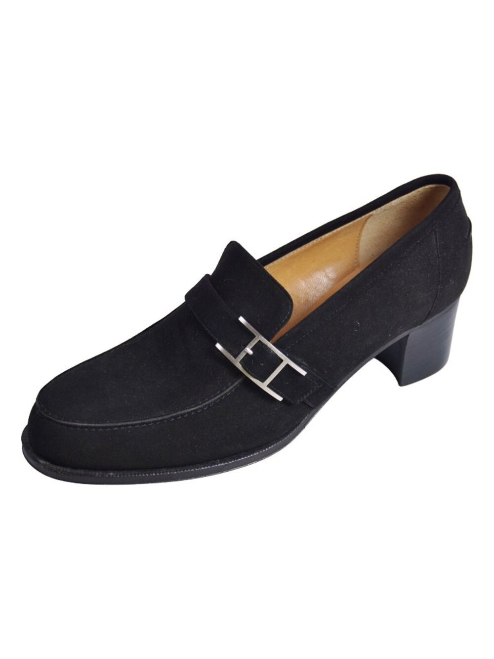 Hermes Loafers Moccasins Hapi Leather Nubuck Black